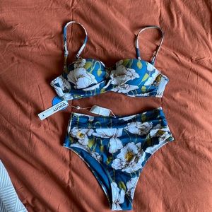 NWT Cupshe Floral High Waisted Bikini